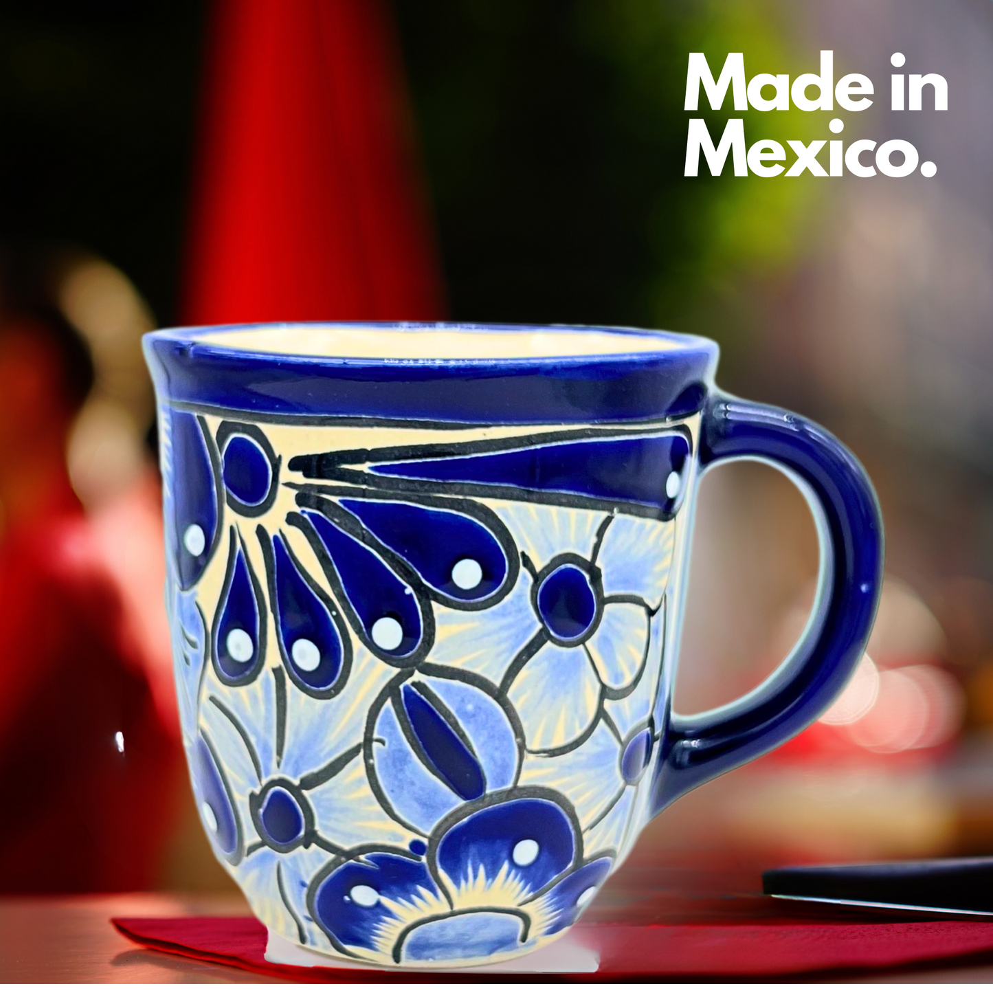 Enjoy your beverage with our Hand-Painted Talavera Coffee Mug. Authentic Mexican decor meets functionality. Perfect gift. Free Shipping!