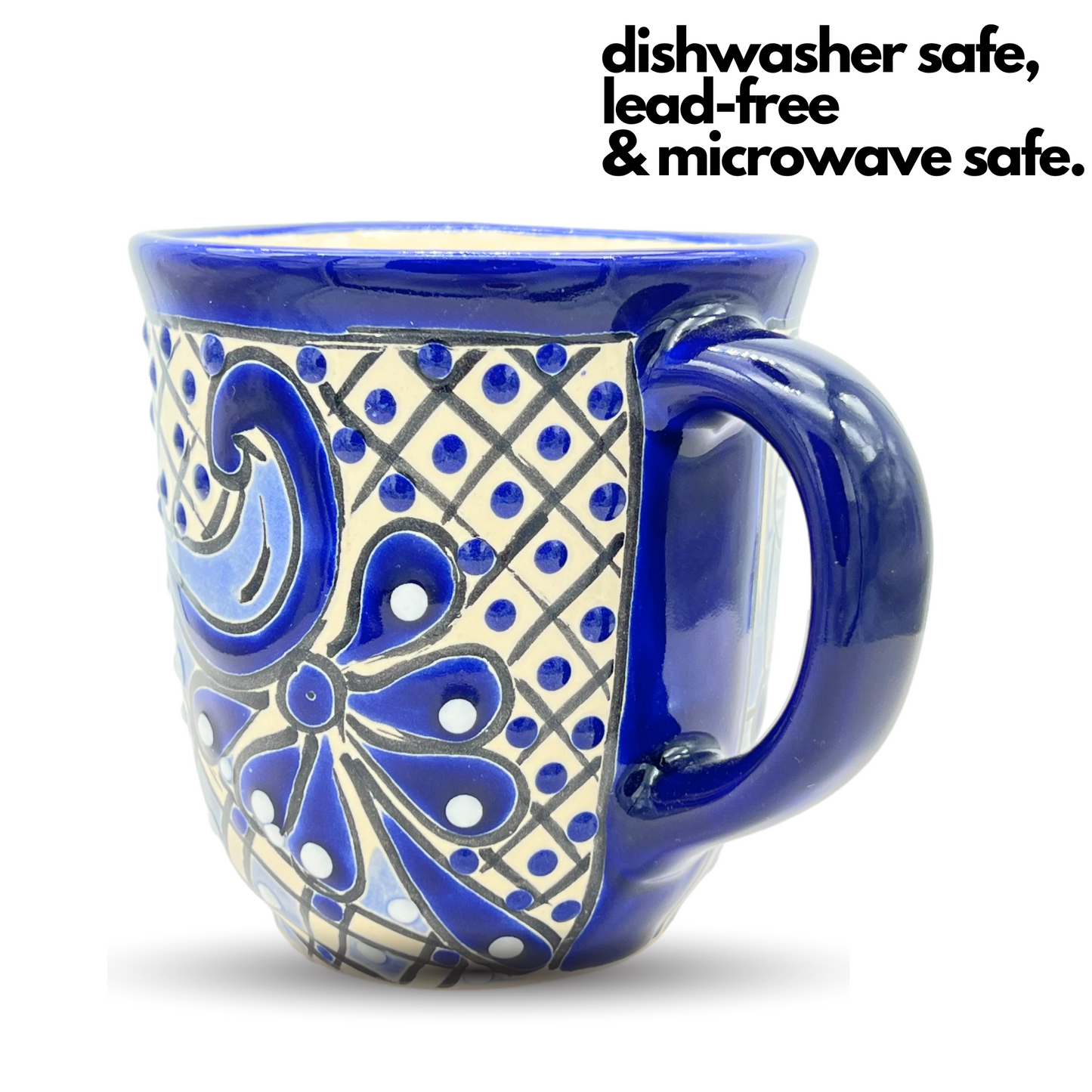 Enjoy your beverage with our Hand-Painted Talavera Coffee Mug. Authentic Mexican decor meets functionality. Perfect gift. Free Shipping!