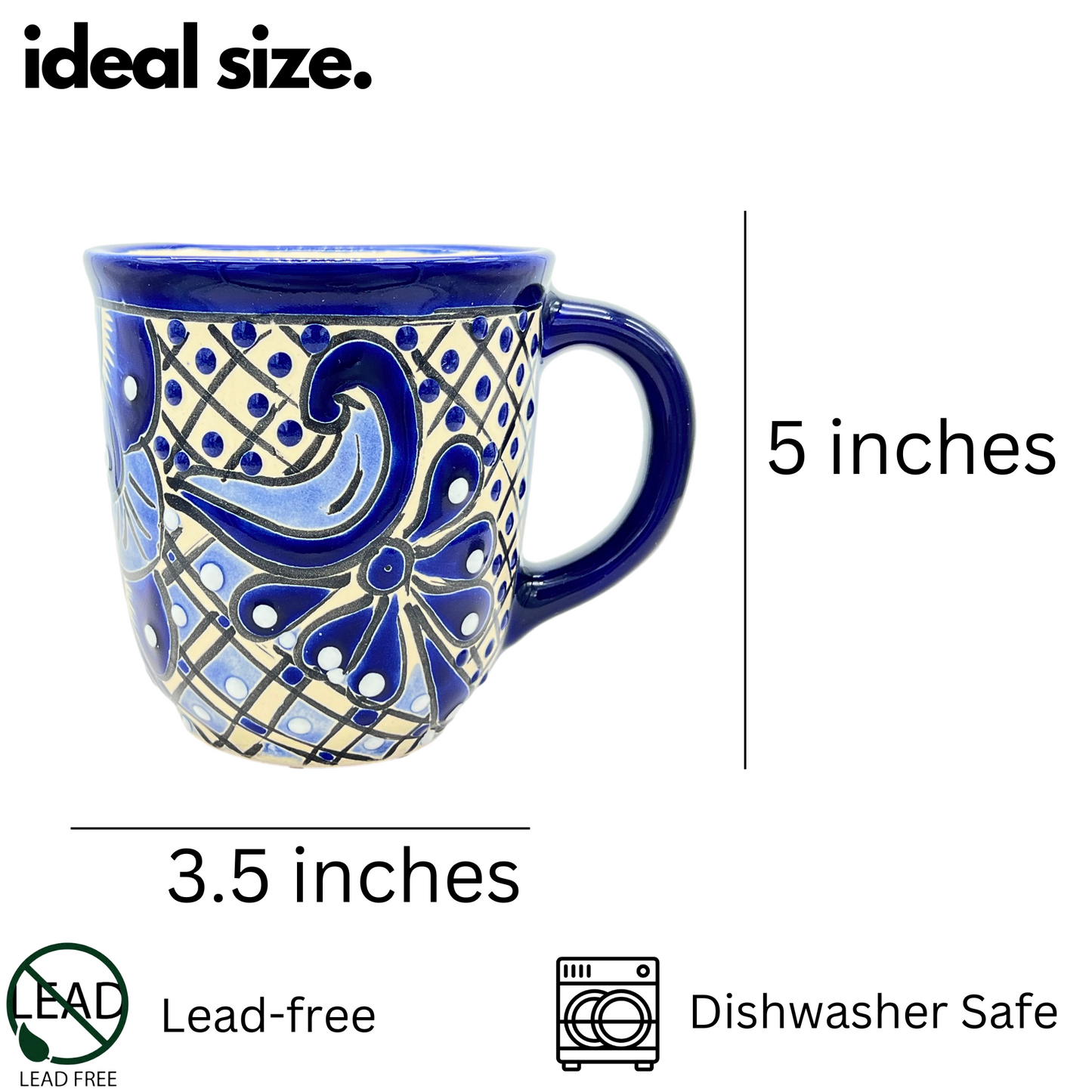 Enjoy your beverage with our Hand-Painted Talavera Coffee Mug. Authentic Mexican decor meets functionality. Perfect gift. Free Shipping!