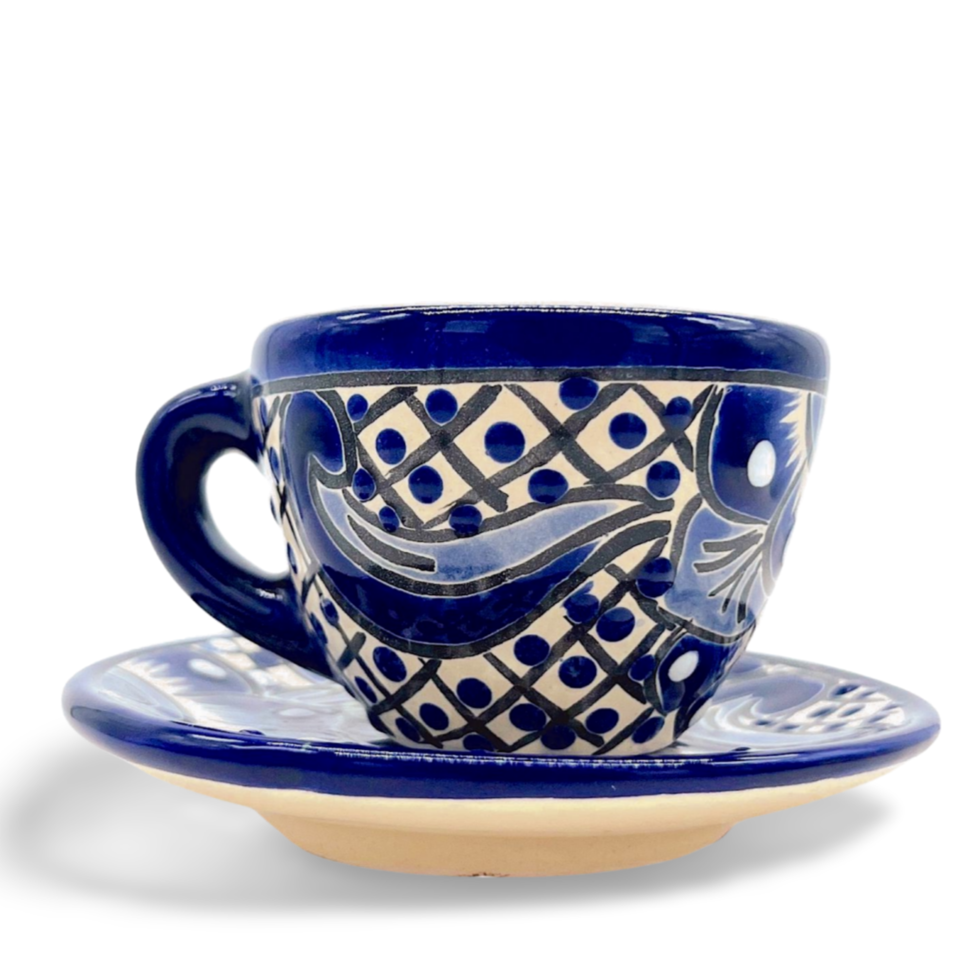 Small Espresso Cup and Saucer from Southern Spain, Talavera