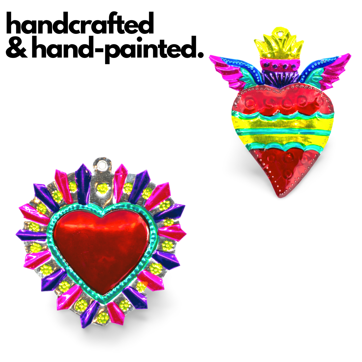 Mexican Milagros heart Charms Multicolor Set of 4