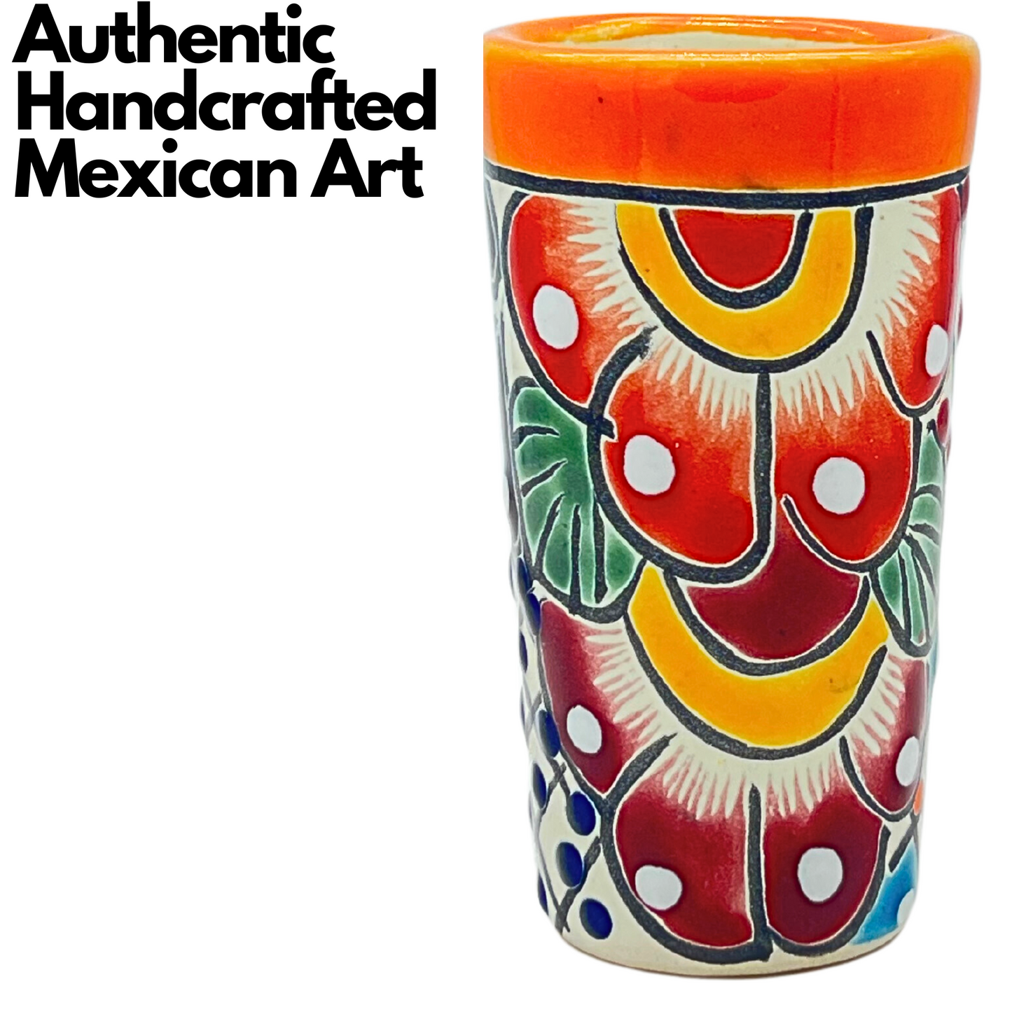 Colorful Mexican Shot Glasses Set of 2 