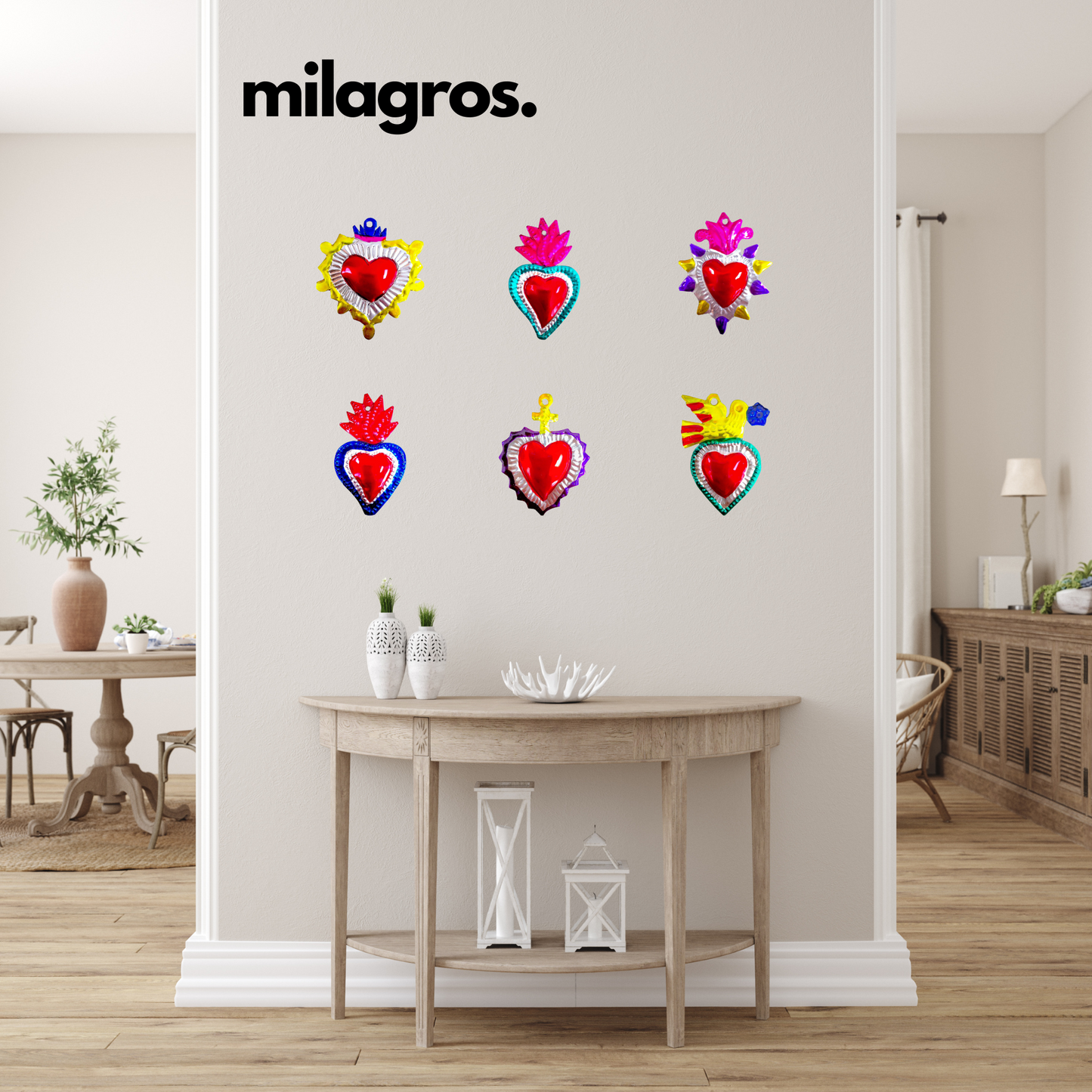 Multicolor Mexican Milagros Charms - Set of 6