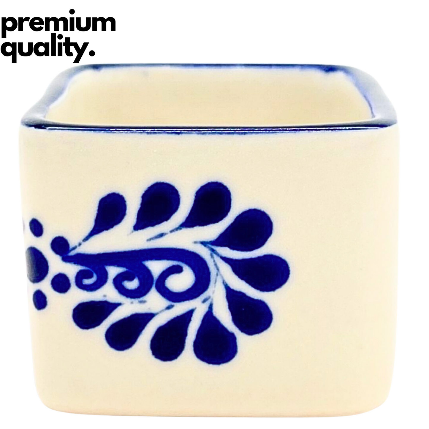 A set of 3 vibrant Talavera salsa and spices bowls, handmade and hand-painted in Mexico, perfect for a variety of condiments.
