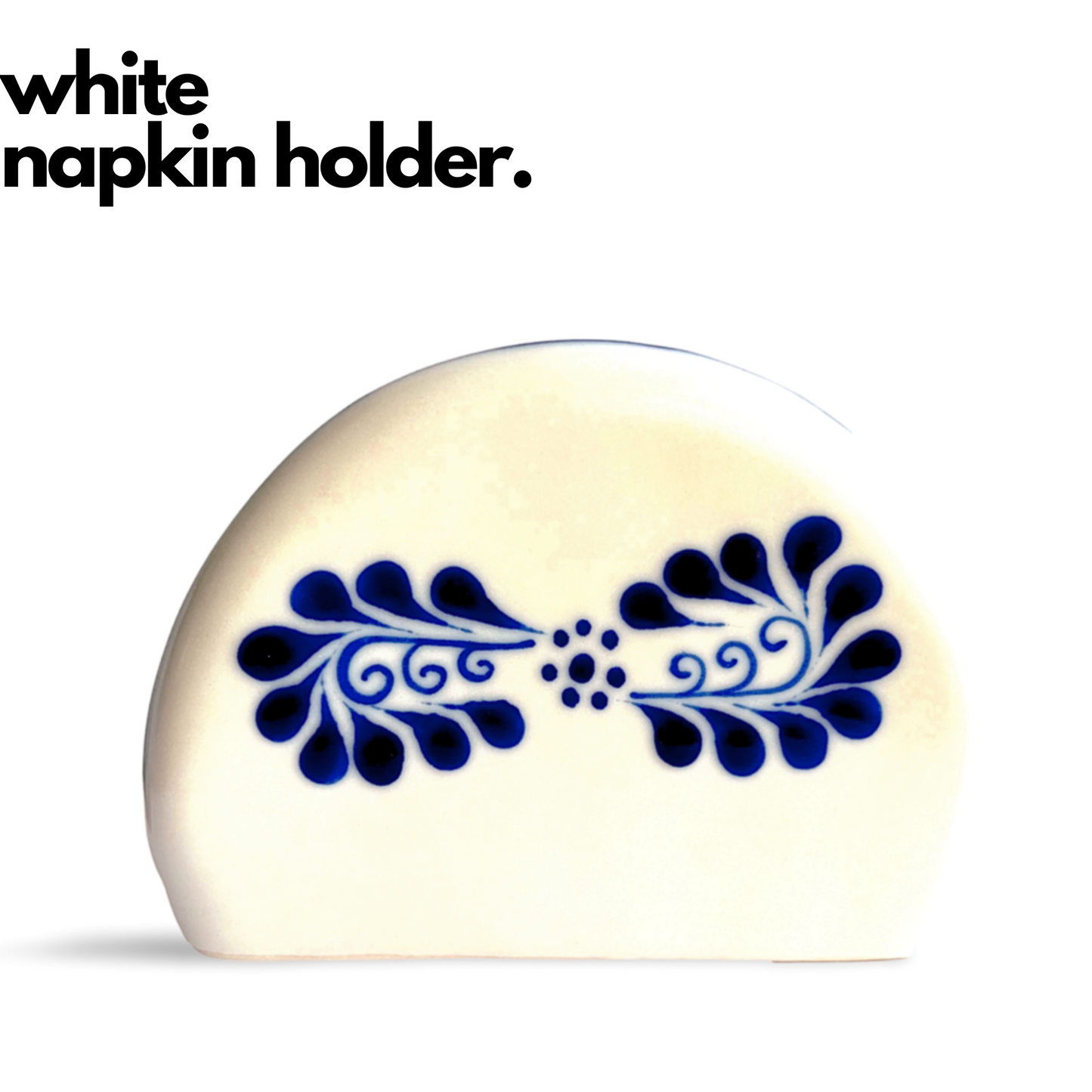 Hand-painted Talavera pottery napkin holder, crafted by top Mexican artisans, adding a lively decorative touch to your kitchen or dining room.