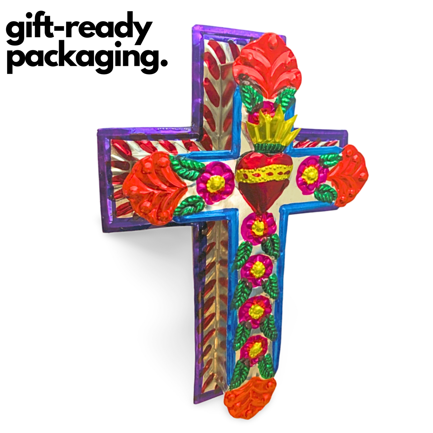 Embossed Tin Cross - Medium