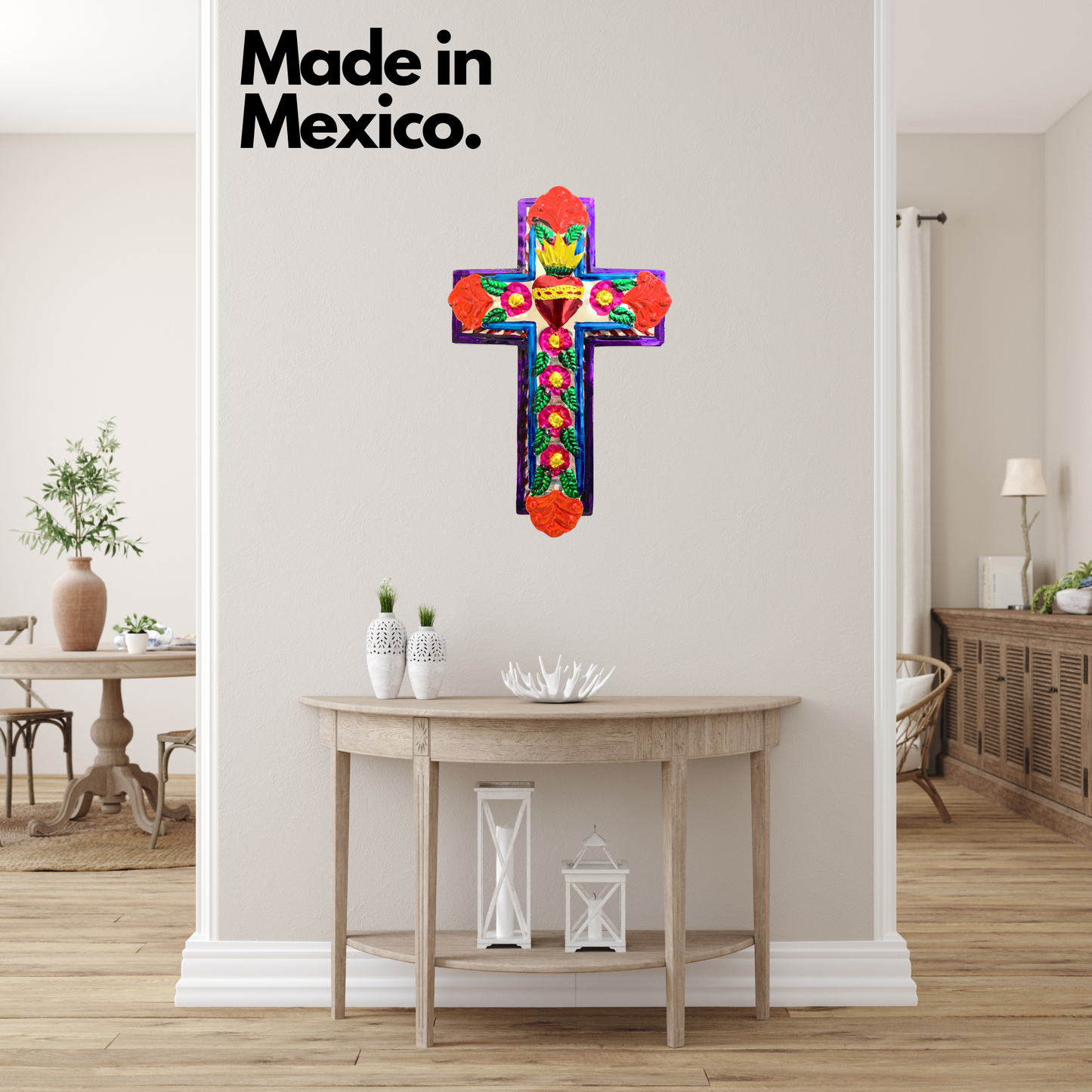 Embossed Tin Cross - Medium