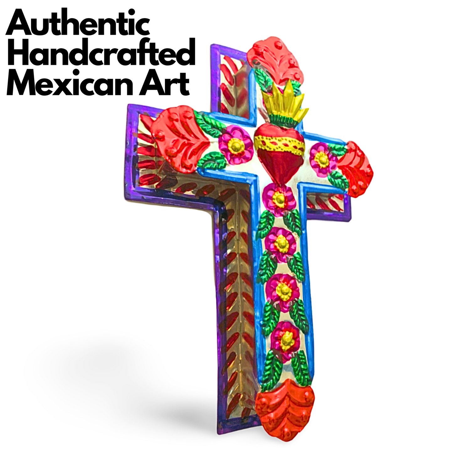 Embossed Tin Cross - Medium