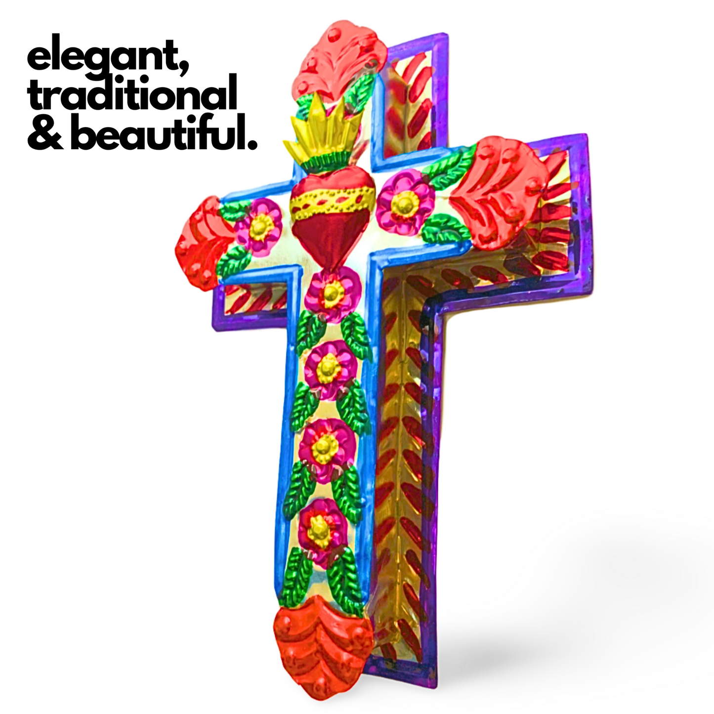 Embossed Tin Cross - Medium