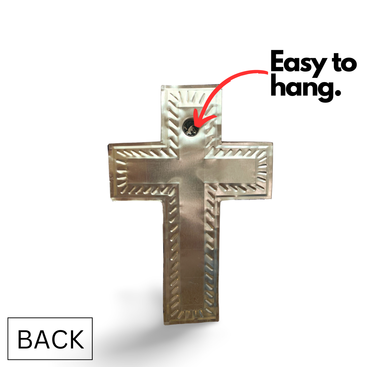 Embossed Tin Cross - Medium