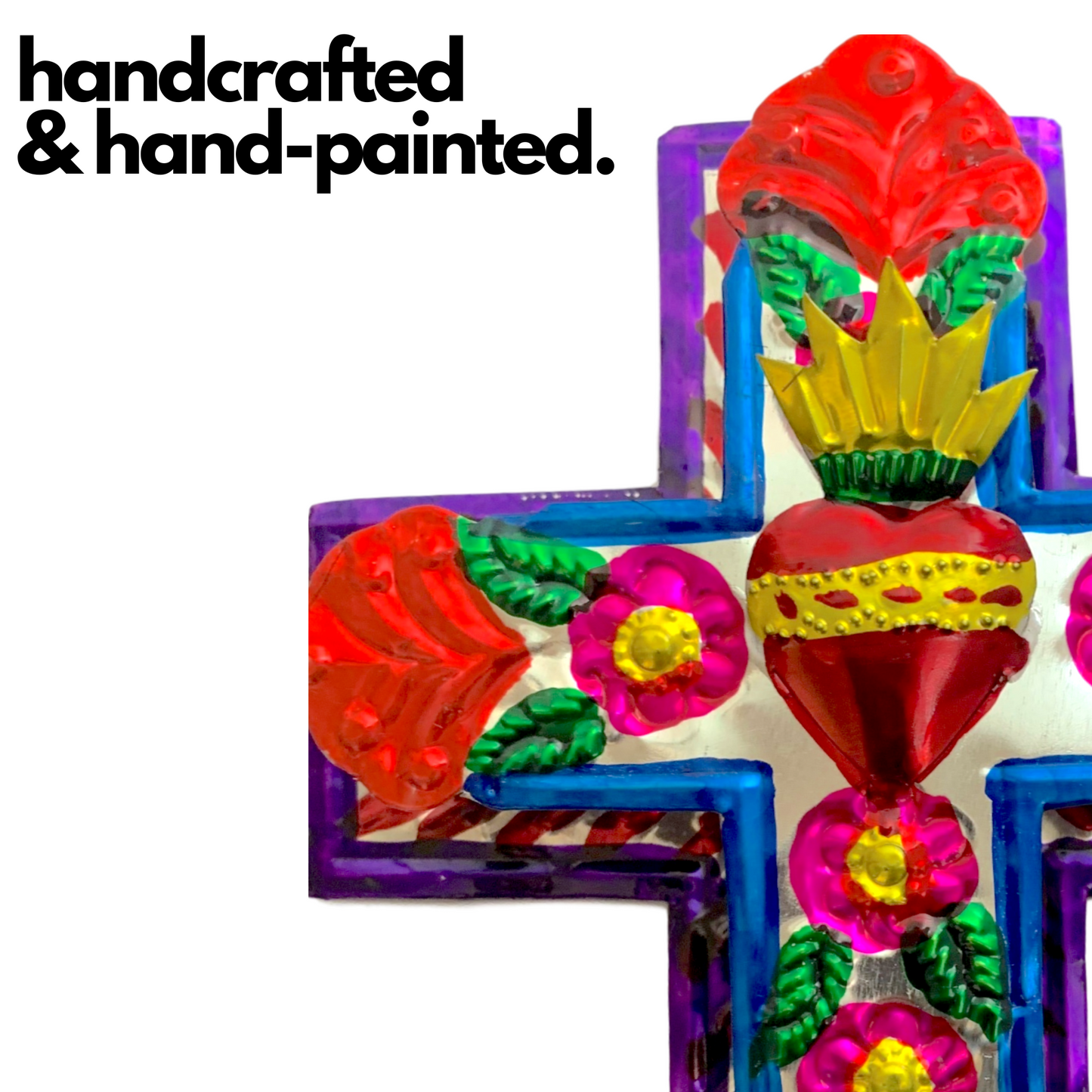 Embossed Tin Cross - Medium