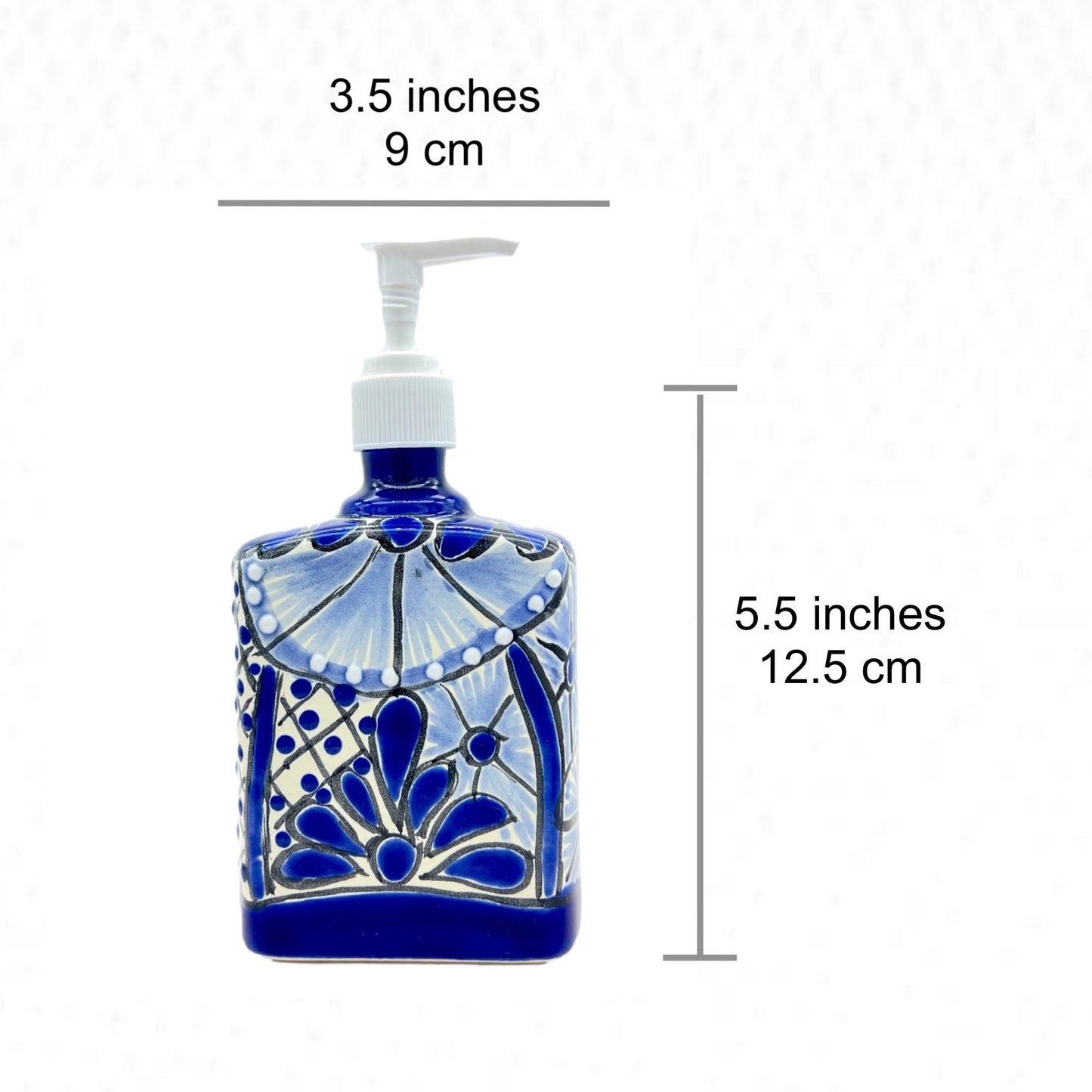 Mexican Blue and White Soap Dispenser Jabonera Azul y Blanco