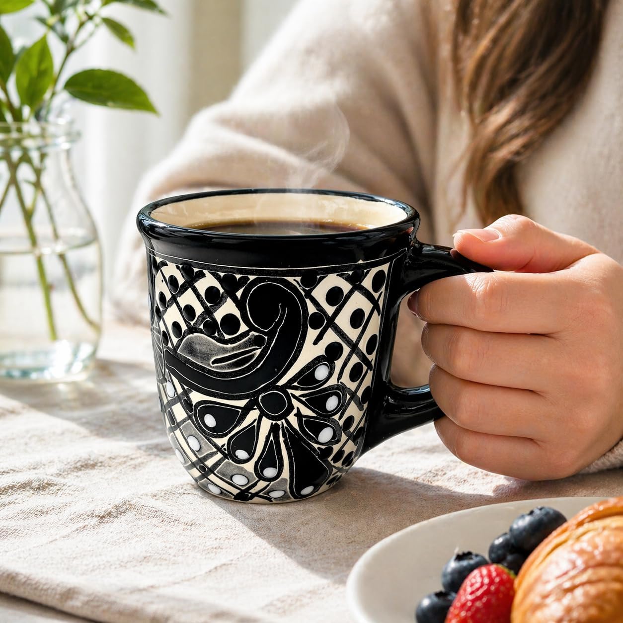 Black & White Mexican Coffee Mug β alternate angle