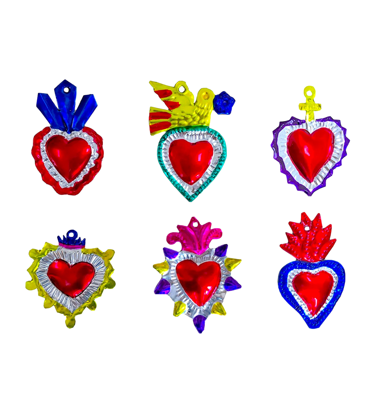 Multicolor Mexican Milagros Charms - Set of 6