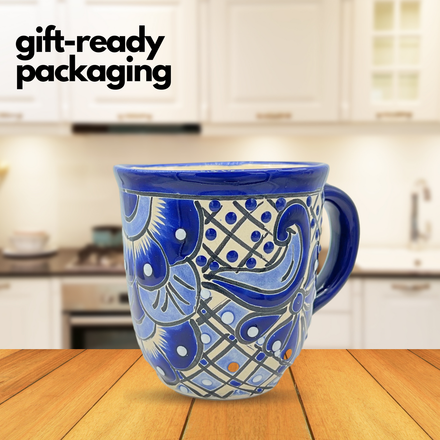Enjoy your beverage with our Hand-Painted Talavera Coffee Mug. Authentic Mexican decor meets functionality. Perfect gift. Free Shipping!