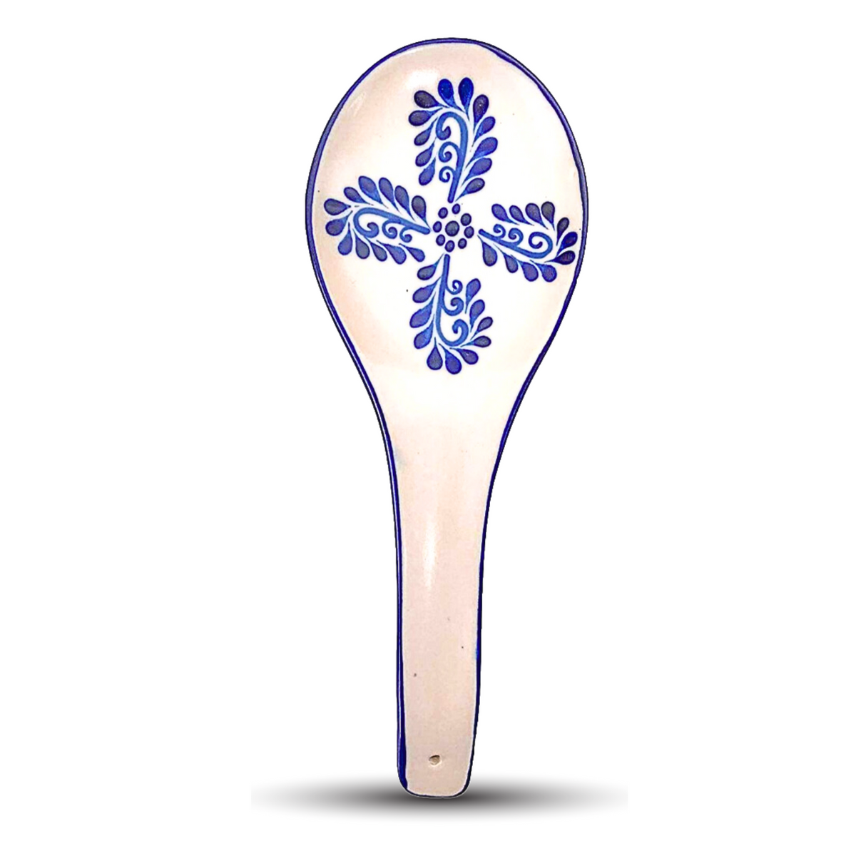 Mexican Talavera White Spoon Rest