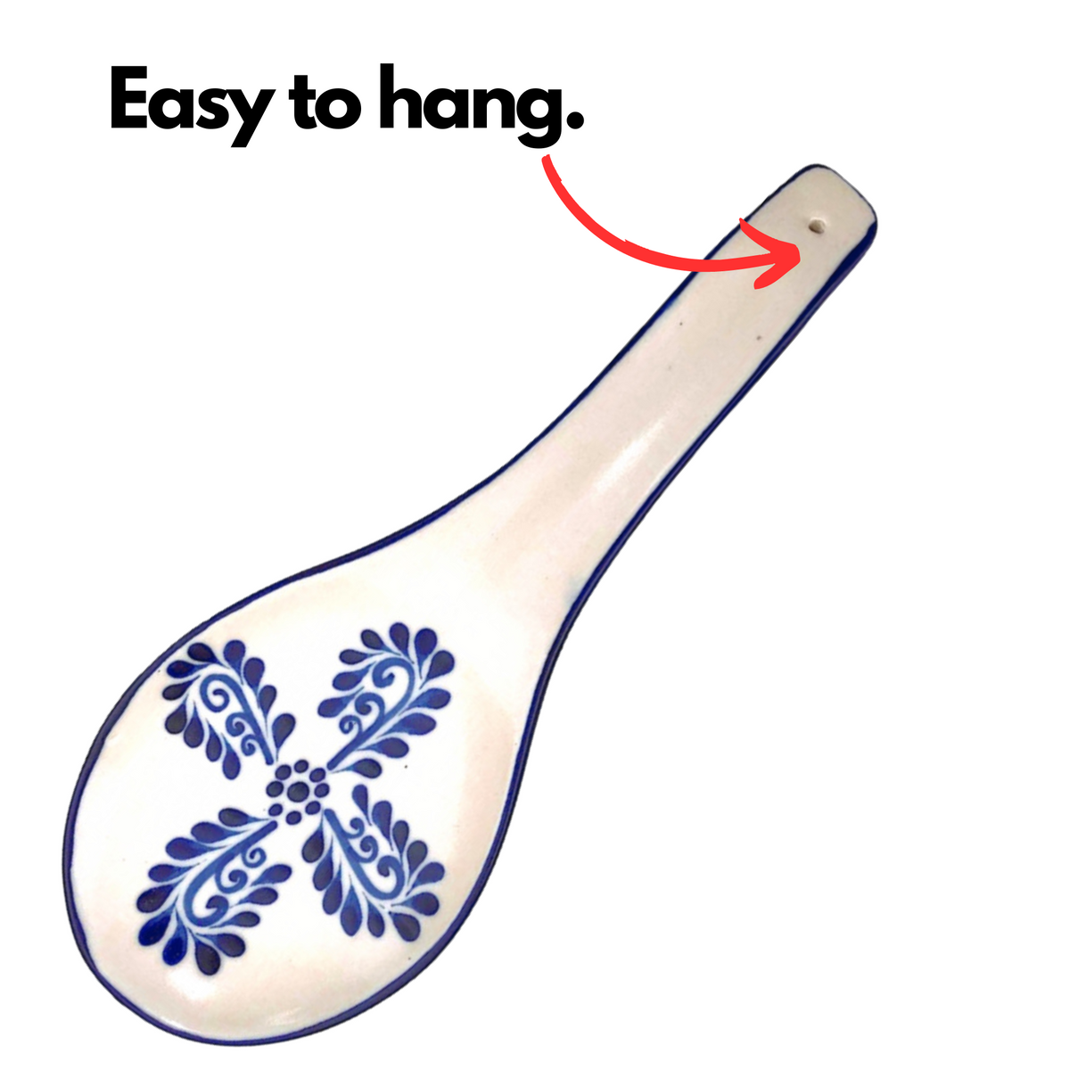 Mexican Talavera White Spoon Rest