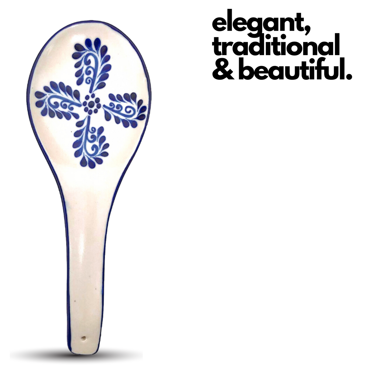 Mexican Talavera White Spoon Rest
