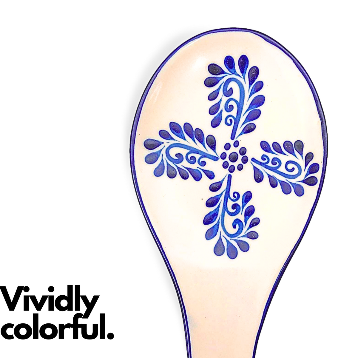 Mexican Talavera White Spoon Rest