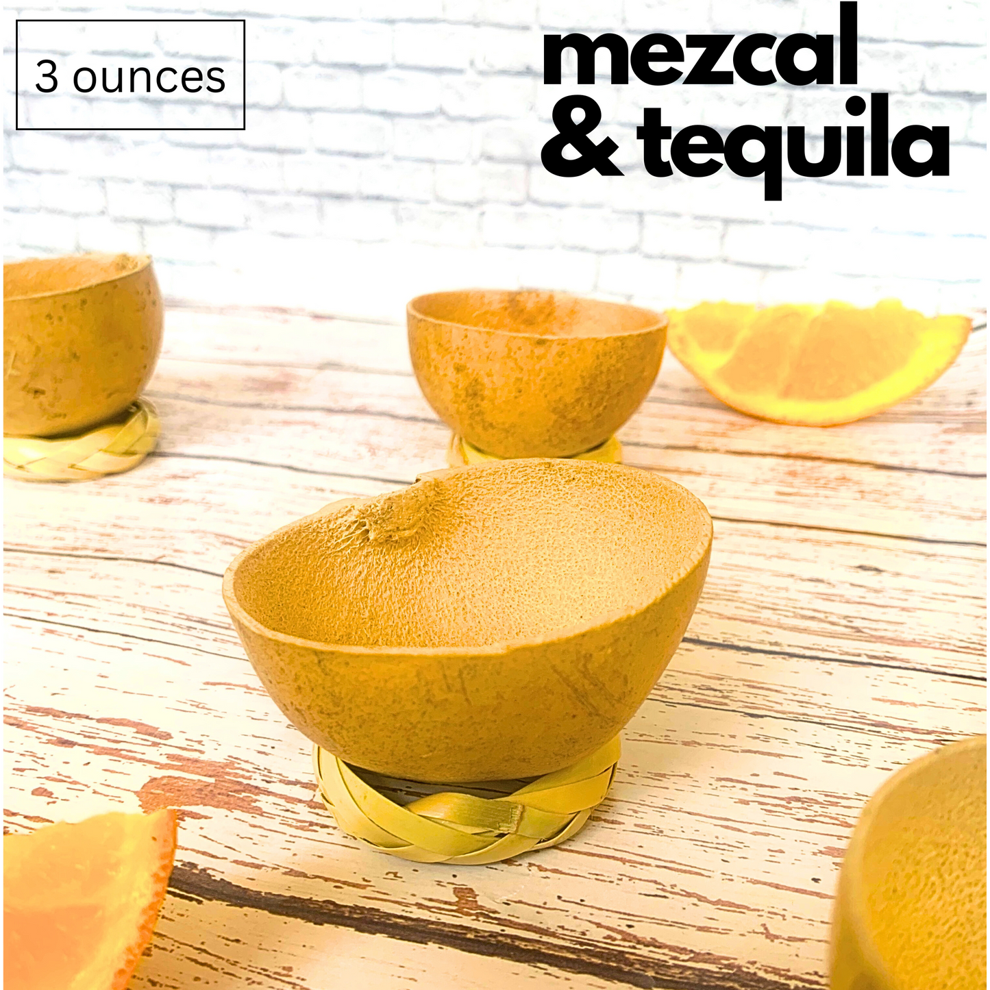 Mexican Mezcal Jicaras Cups 3oz - Set of 2