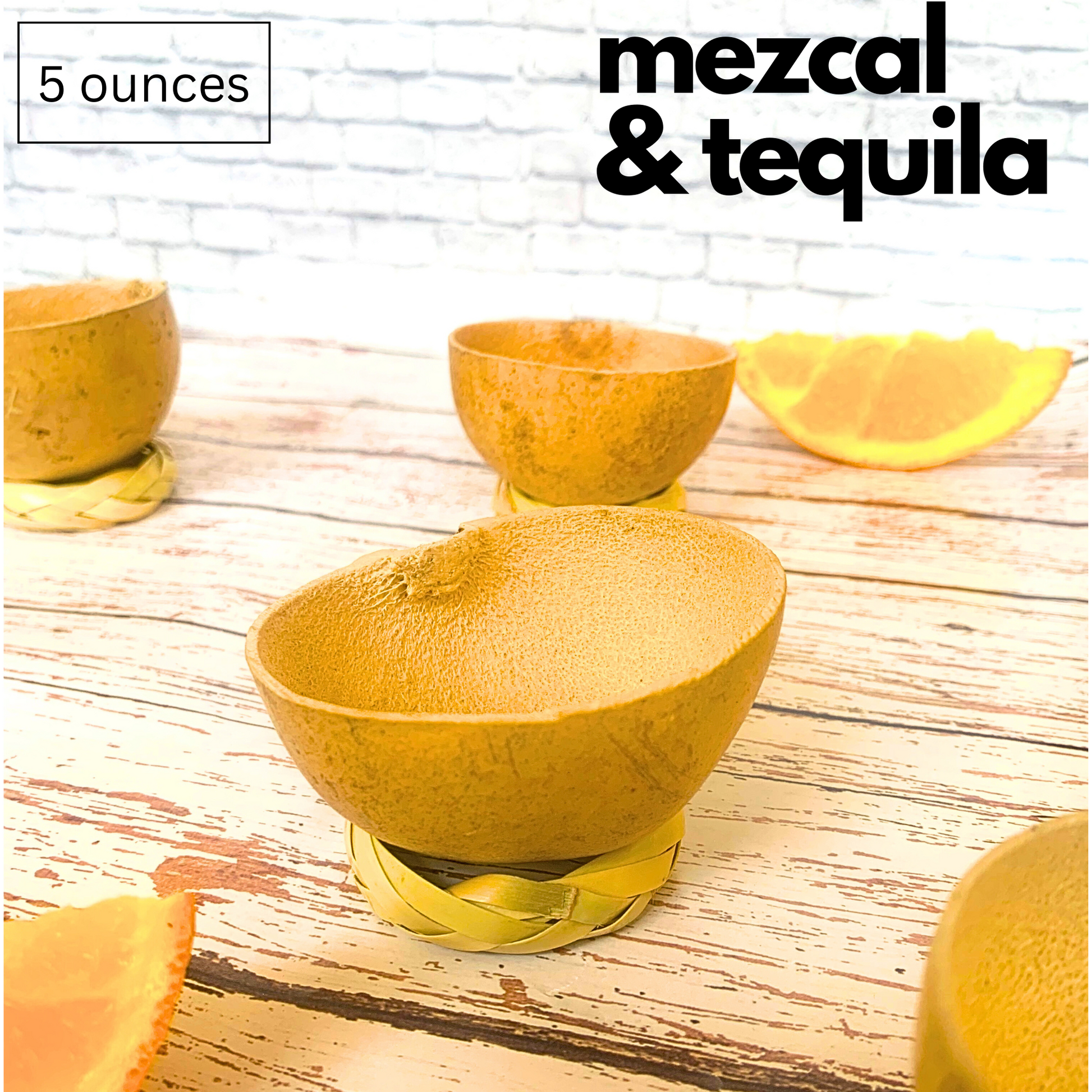 Handmade 5oz Mezcal Jicaras Cups from Mexico, perfect for enjoying agave spirits in a traditional manner, supporting sustainability for mezcal and tequila