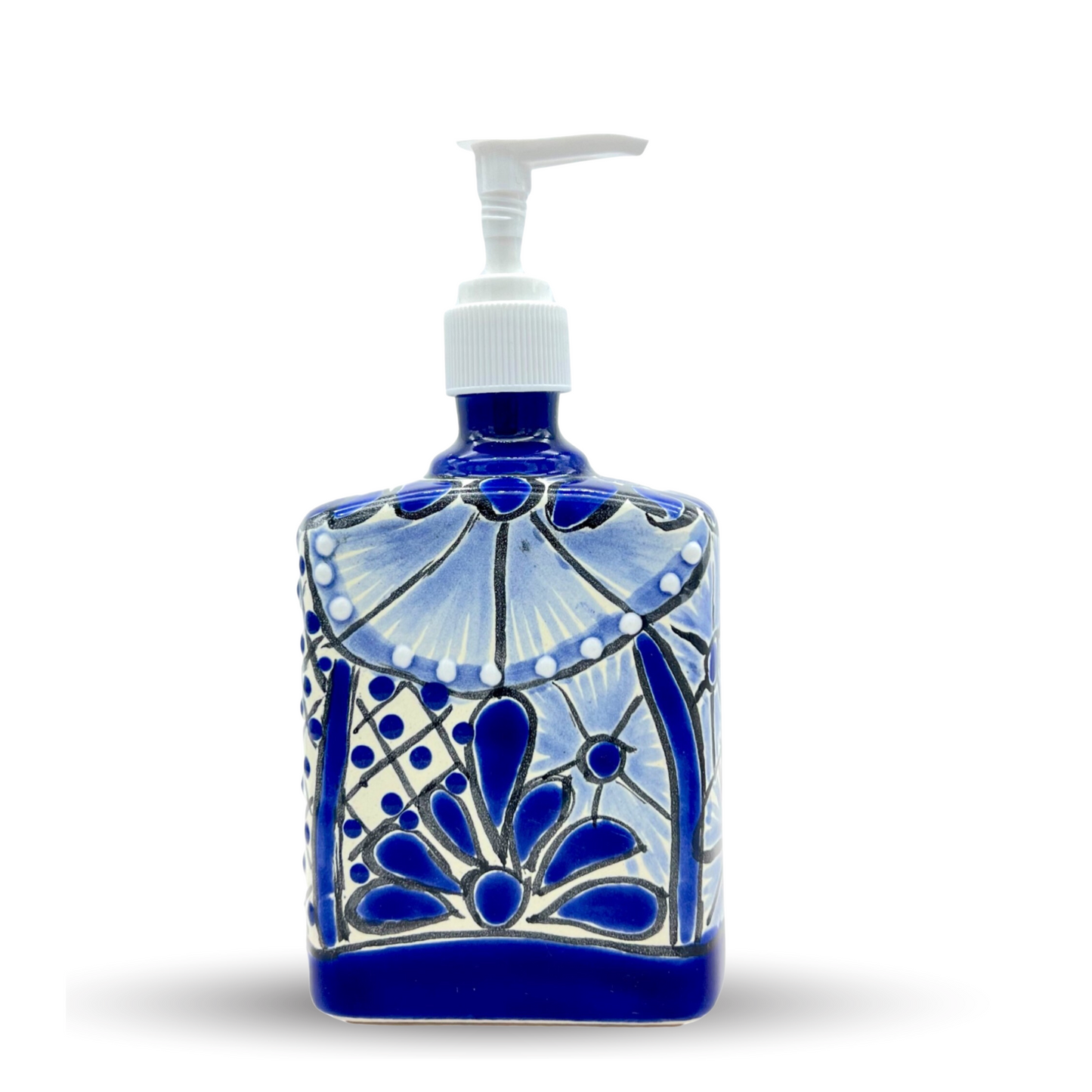 Mexican Blue and White Soap Dispenser Jabonera Azul y Blanco