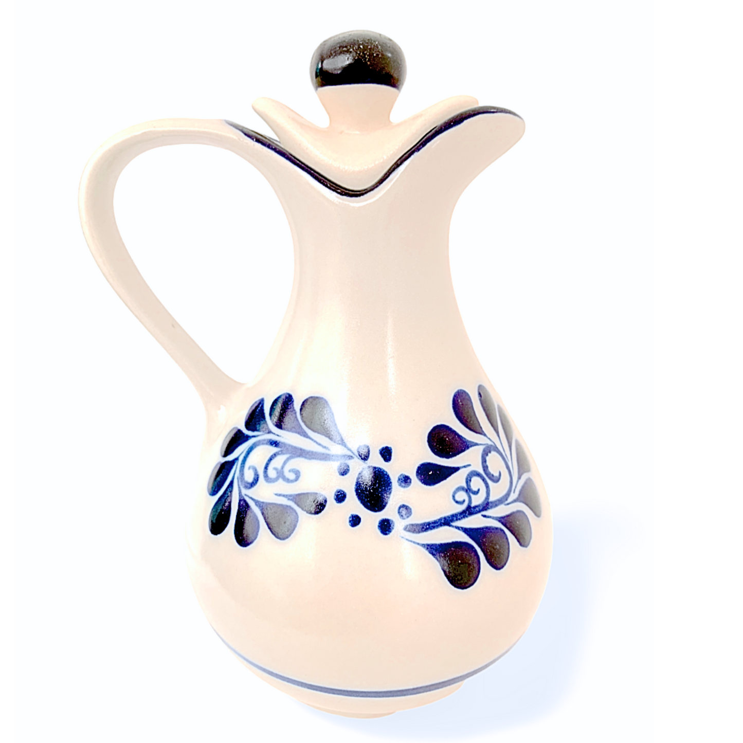 Hand-painted Mexican Talavera Ceramic Olive Oil Dispenser, premium quality, versatile for oils and beverages, crafted by top Mexican artisans.