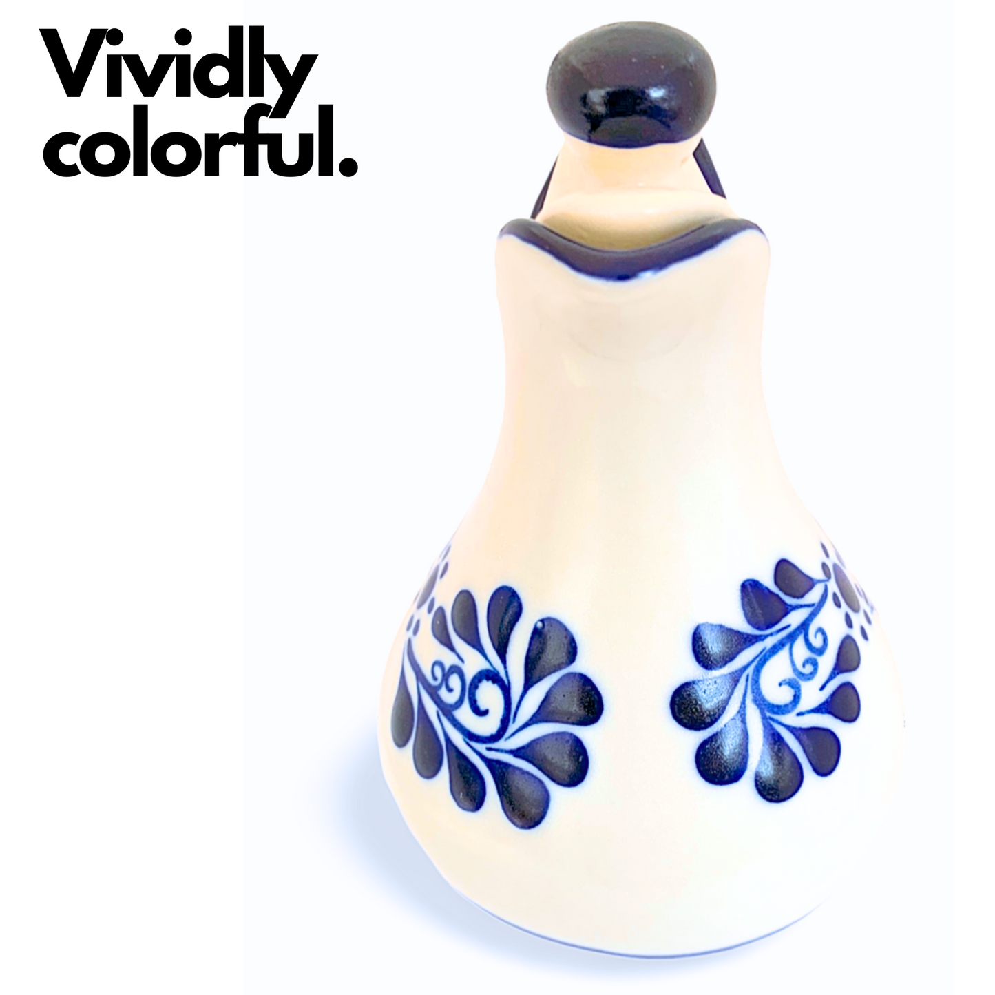 Hand-painted Mexican Talavera Ceramic Olive Oil Dispenser, premium quality, versatile for oils and beverages, crafted by top Mexican artisans.