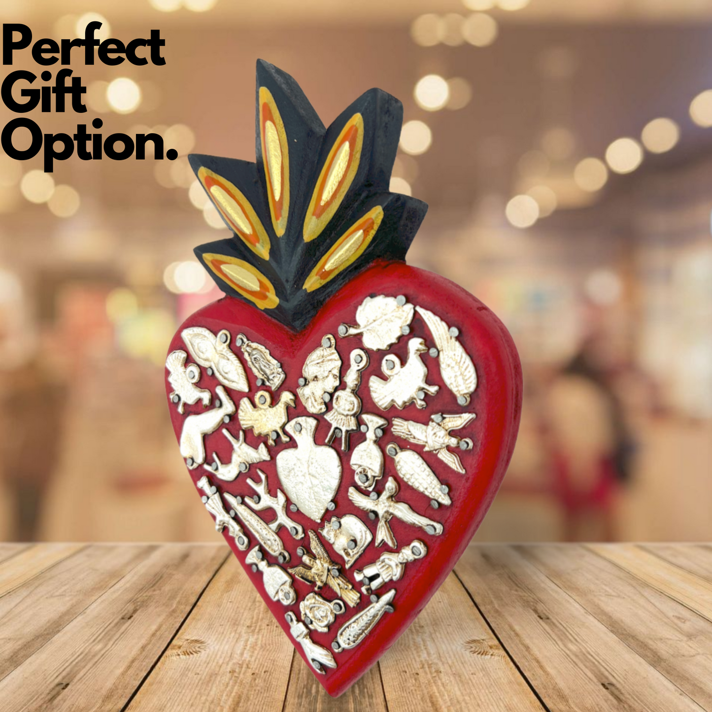 perfect gift option Casa Fiesta Designs' Ex Voto Sacred Heart - Handcrafted and Hand-painted Mexican Milagros Wall Decor.