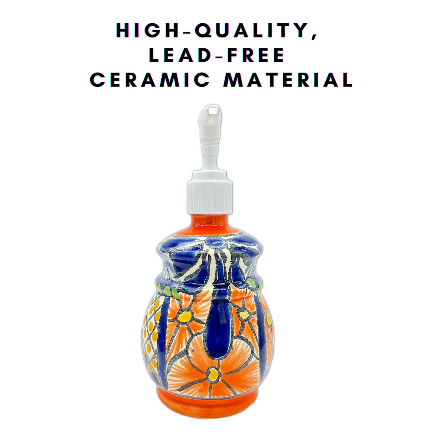 high quality lead free ceramic material A multicolored, bell design, hand-painted Talavera ceramic soap dispenser sourced from skilled Mexican artisans.