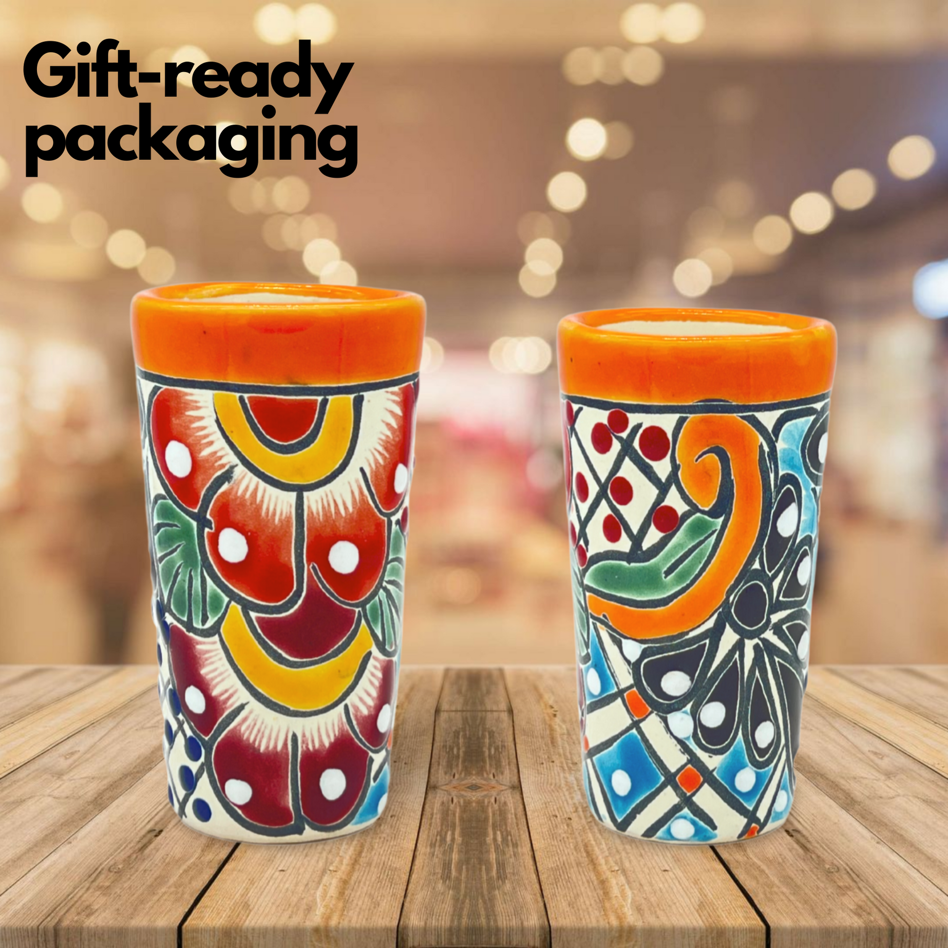 Colorful Mexican Shot Glasses (Set of 2) - Tequila & Mezcal Drinkware –  Casa Fiesta Designs