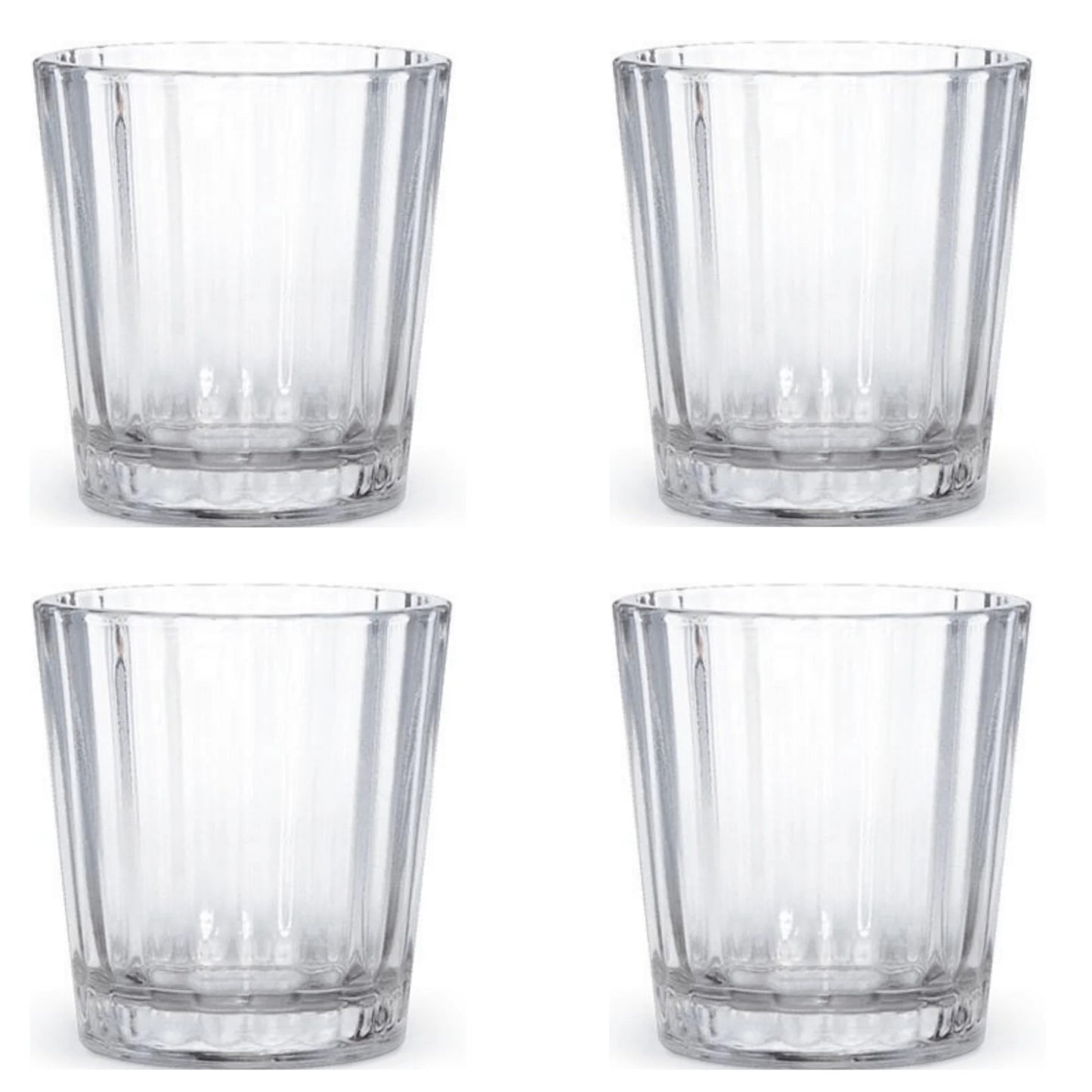 A set of 4 Mexican Vaso Veladoras shot glasses, lead-free, with a unique cross symbol at the base, perfect for serving Mezcal, Tequila, and Sangrita.