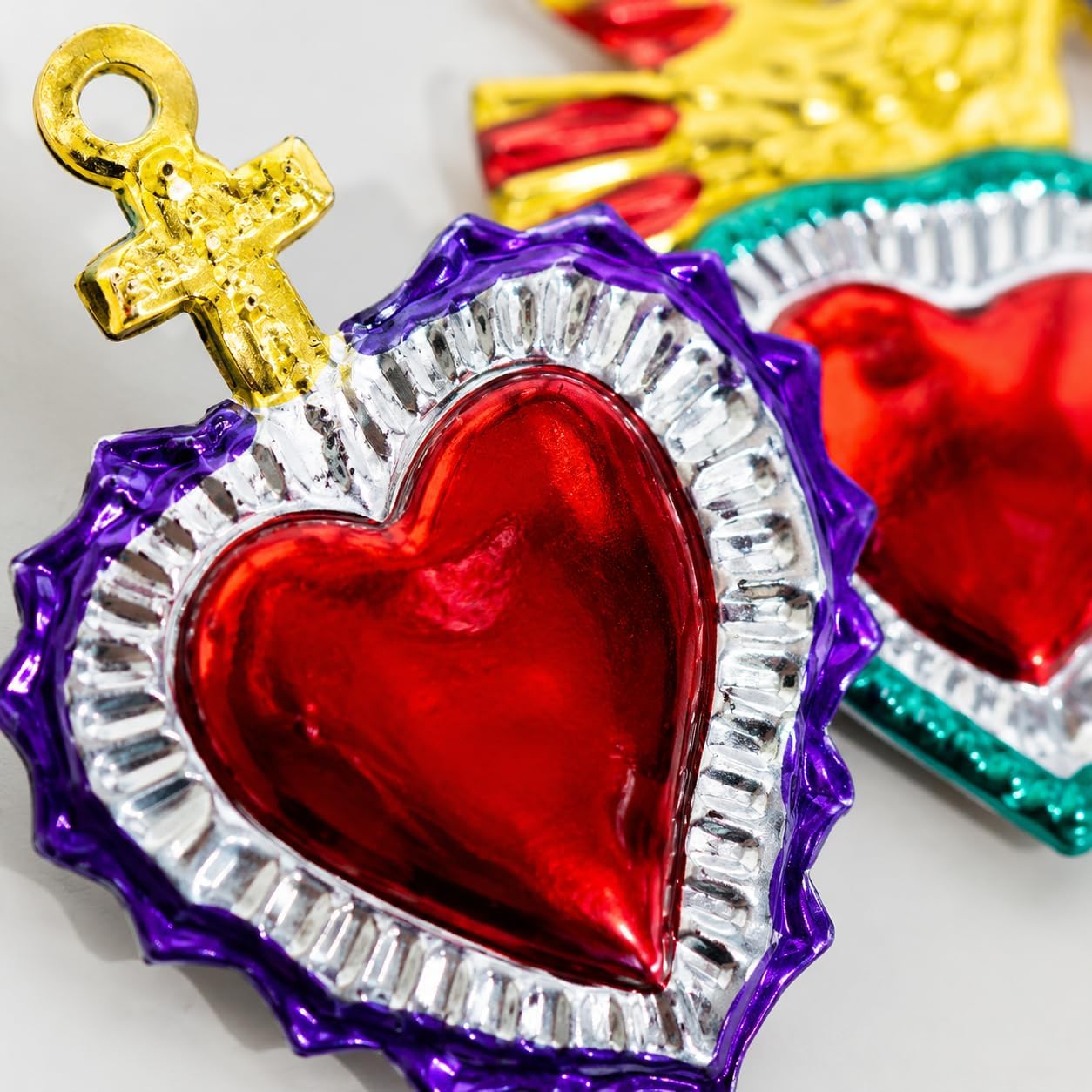 Multicolor Mexican Milagros Charms, Set of 6 — front view