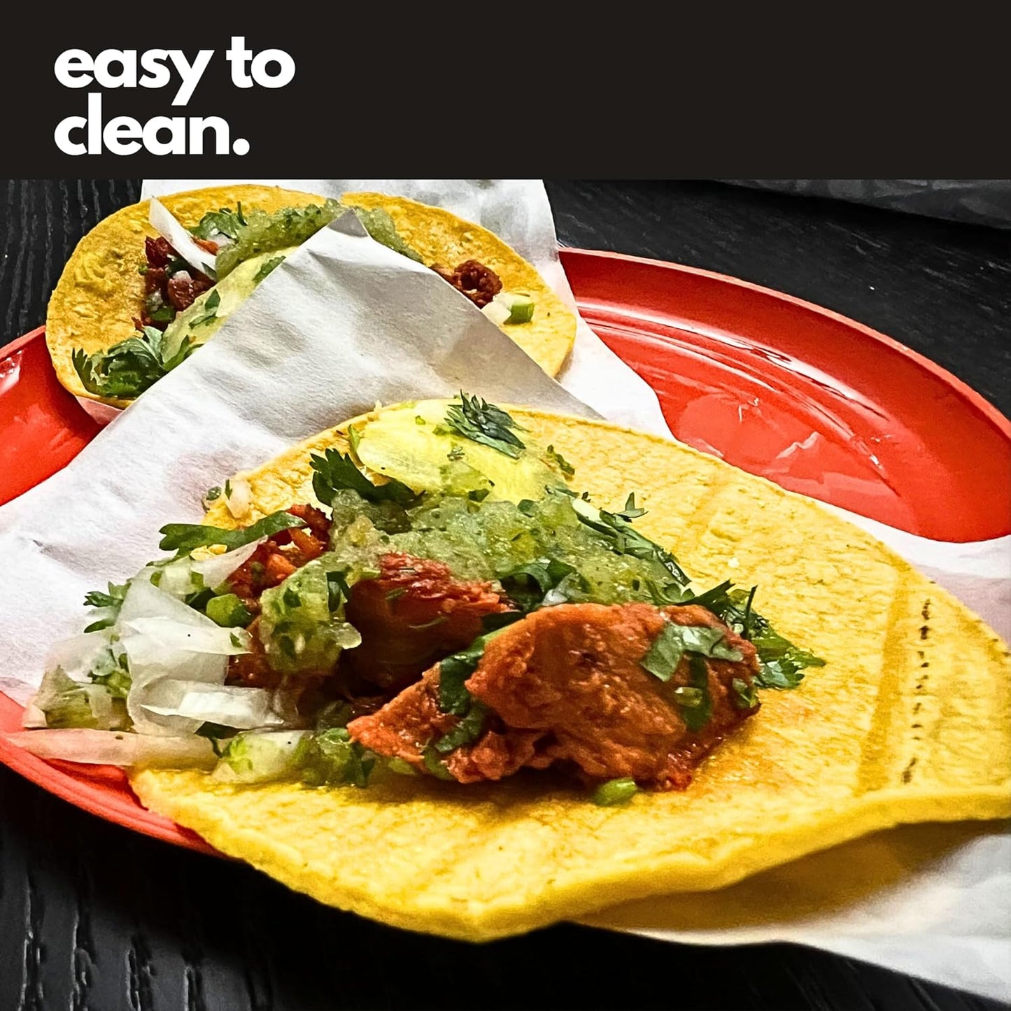 Mexican Taco Plates Set of 12, Plato Taquero — shown in use