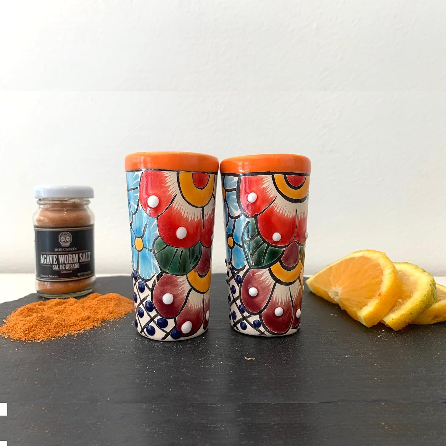 Colorful Shot Glasses, Set of 2 — angled view