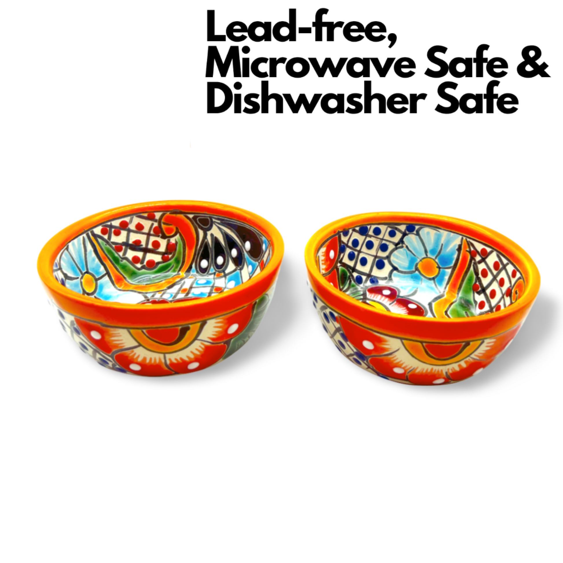 colorful mexican guacamole bowl set of 2 