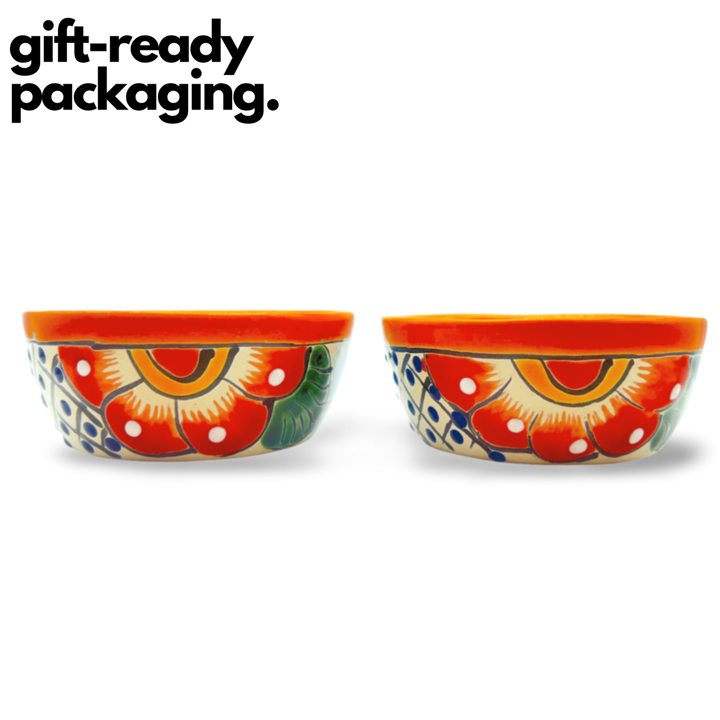 colorful mexican guacamole bowl set of 2 