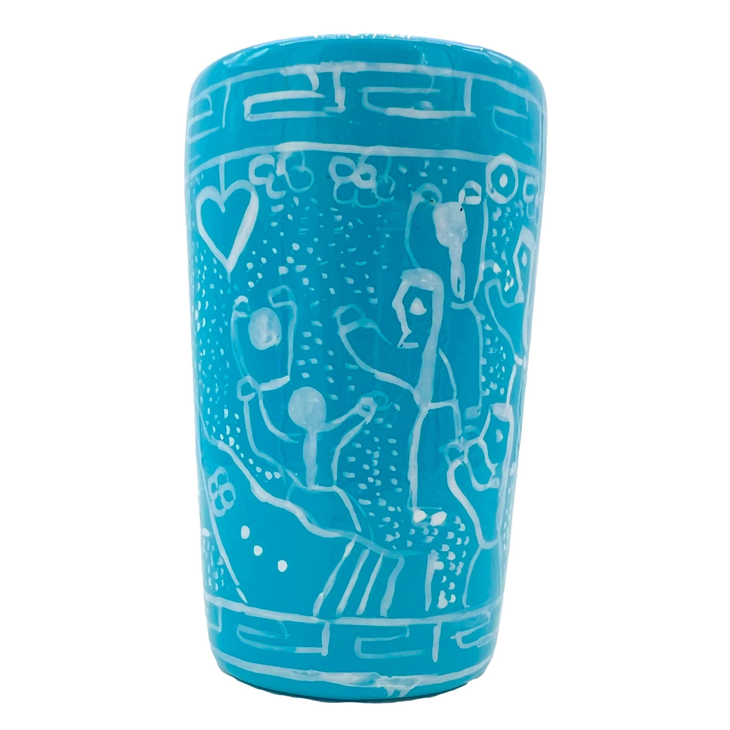 Turquoise ceramic shot glasses, individually hand-painted in Mexico, perfect for tequila, mezcal, or other spirits, pack of 2.