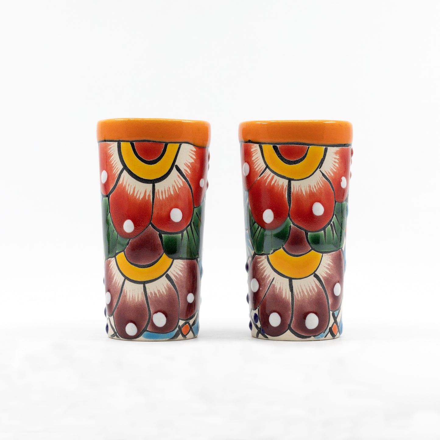 Colorful Mexican Shot Glasses Set of 2 