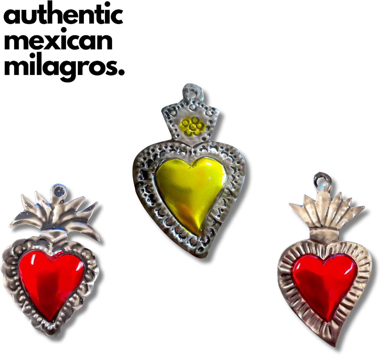 Mexican Milagros Charms, Set of 6 — front view