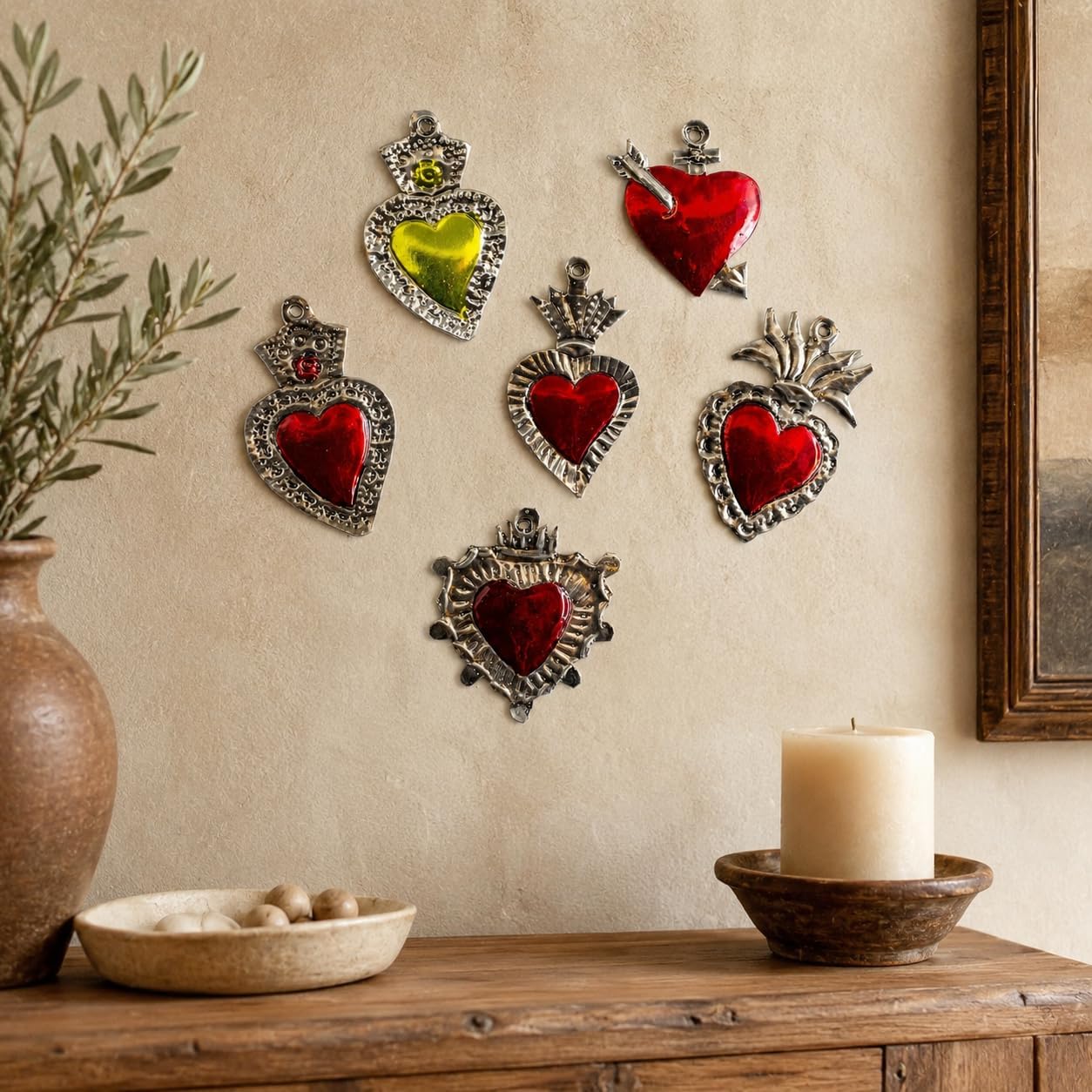 Mexican Milagros Charms, Set of 6 — top view