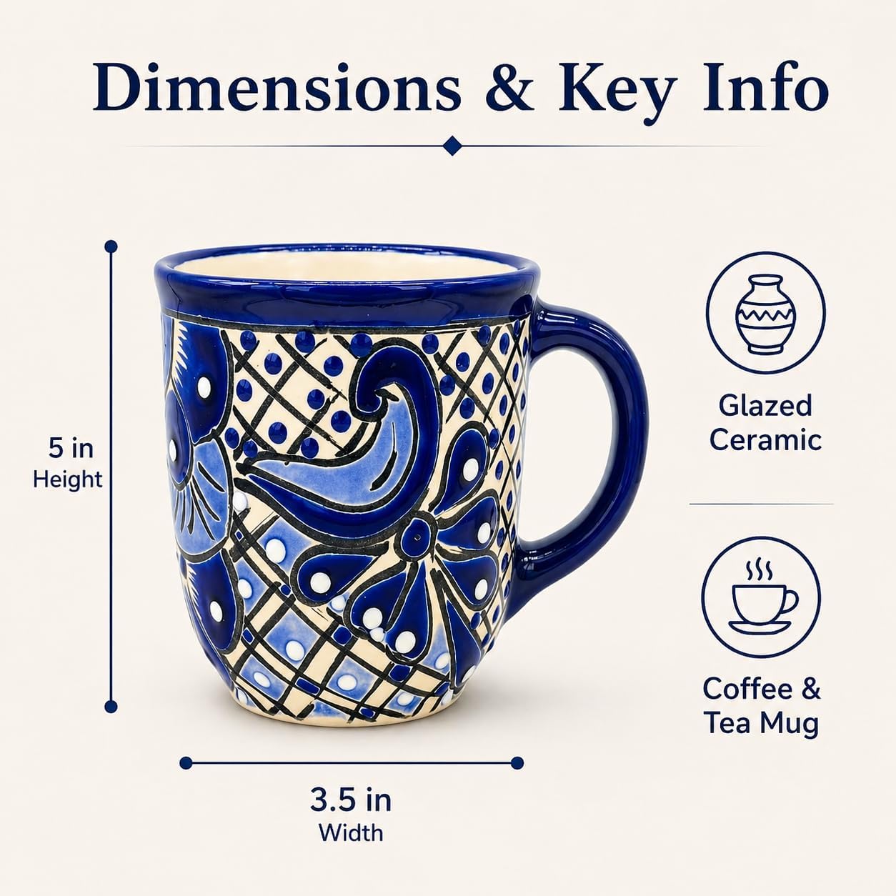 Mug, Blue and White — side view