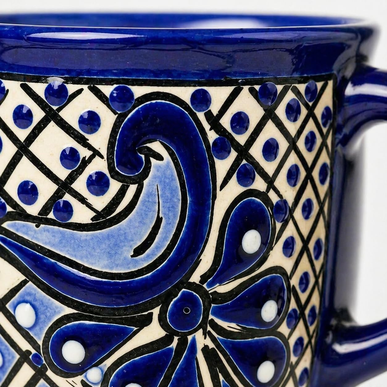 Mug, Blue and White — top view