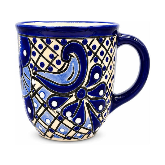 Mug, Blue and White — close-up