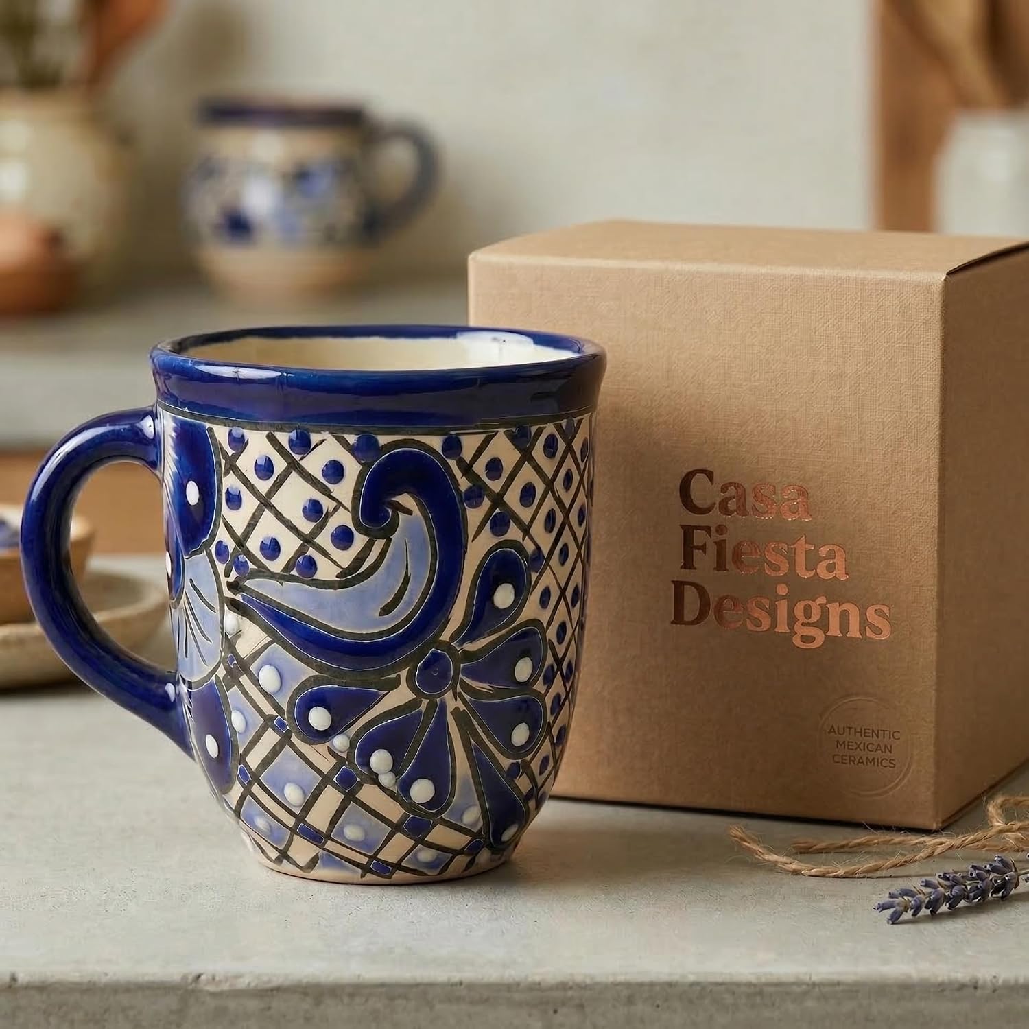 Mug, Blue and White — scale reference