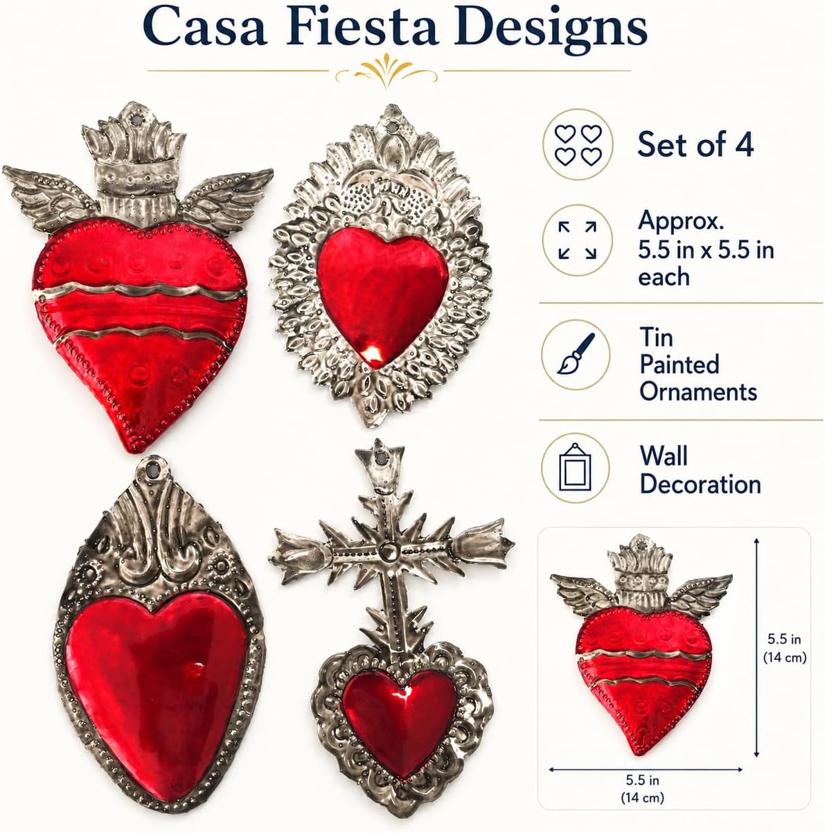Mexican Milagros Charms, Set of 4 — alternate angle