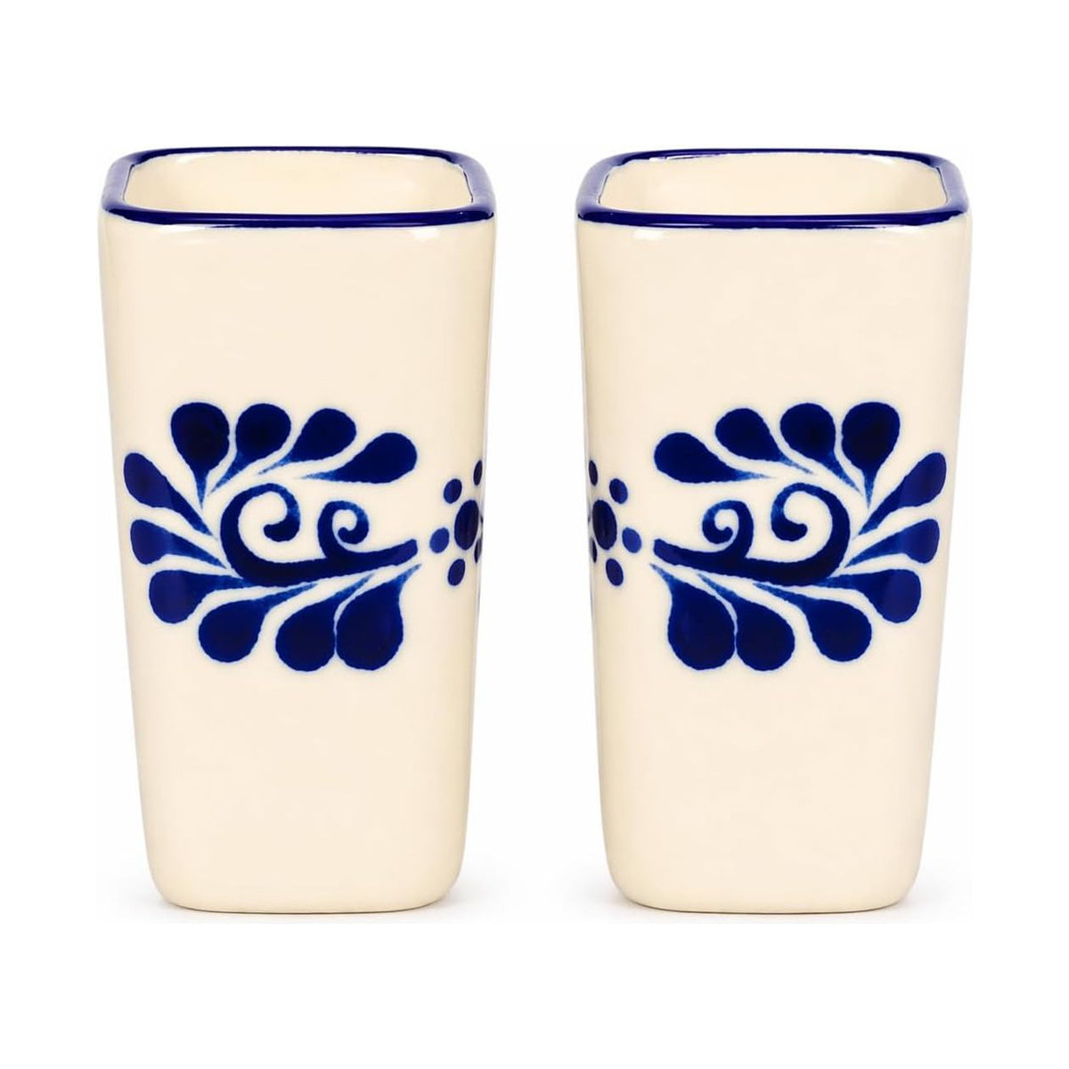 Mexican Square Shot Glasses, Set of 2 — front view