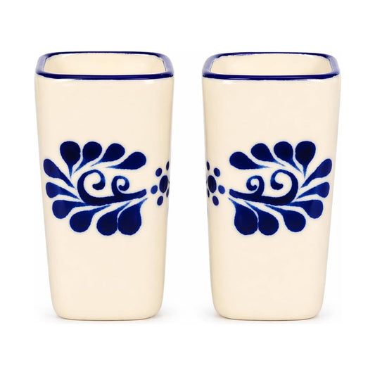 Mexican Square Shot Glasses, Set of 2 — front view
