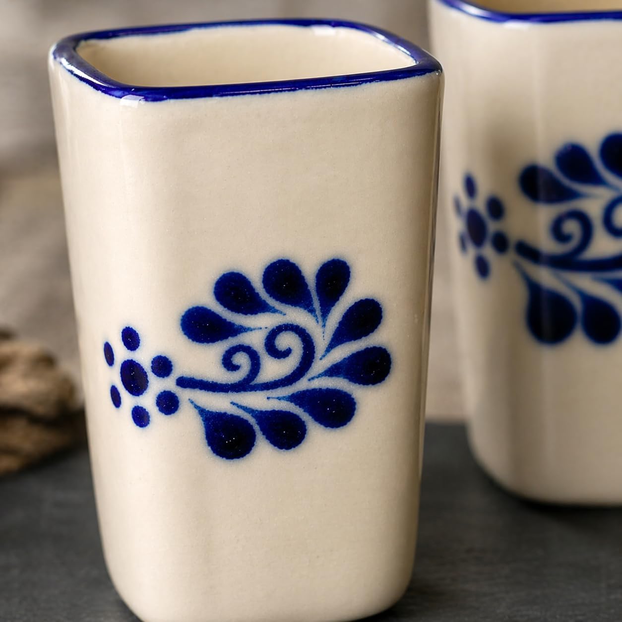 Mexican Square Shot Glasses, Set of 2 — side view