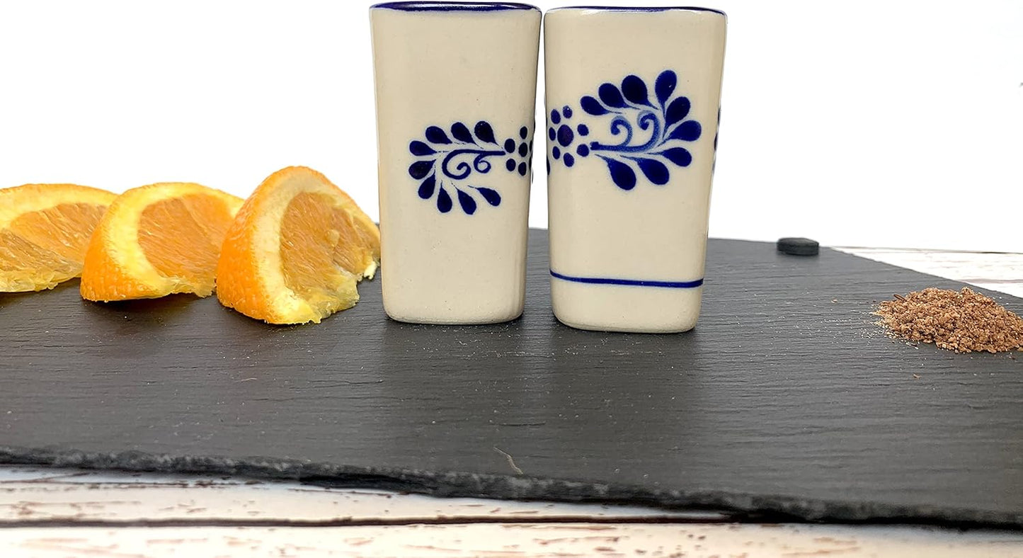 Mexican Square Shot Glasses, Set of 2 — close-up